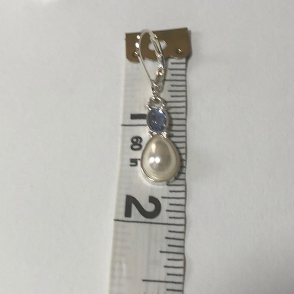 SHA 18" WHITE RHINESTONE PEARL TEARDROP PENDANT NECKLACE Jewerly Set - Picture 3 of 12